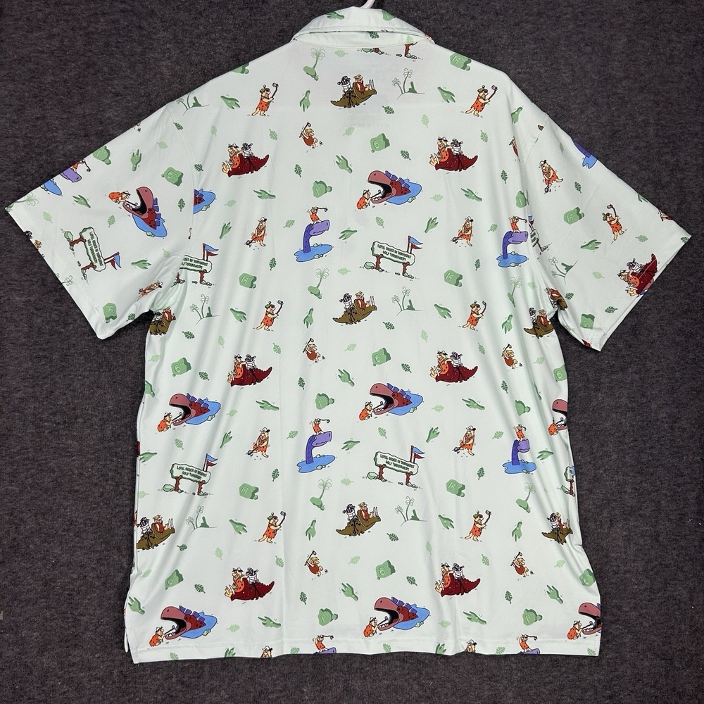 RSVLTS Flintstones Golf Polo Shirt Mens 2XL Loyal Order of Dinosaurs Tourney - Picture 10 of 12